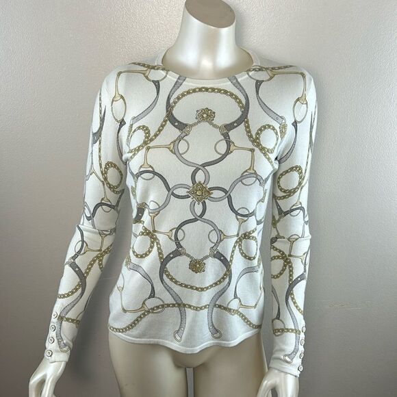 J. McLaughlin Casual Blouse Top shirt line long sleeve Women size small - Picture 7 of 7
